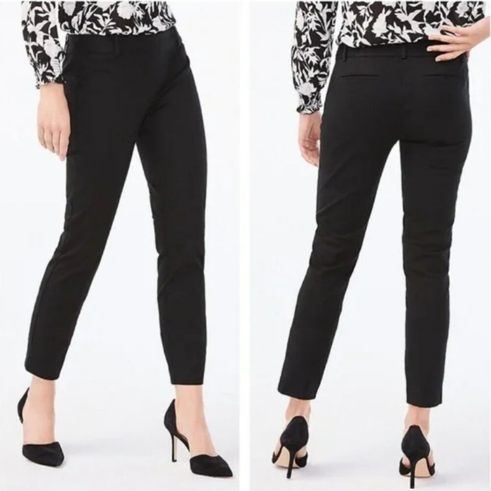 J Crew Chic Wool Blend Low-Rise Minnie Fitted Skinny Cropped Ankle Pant in Black